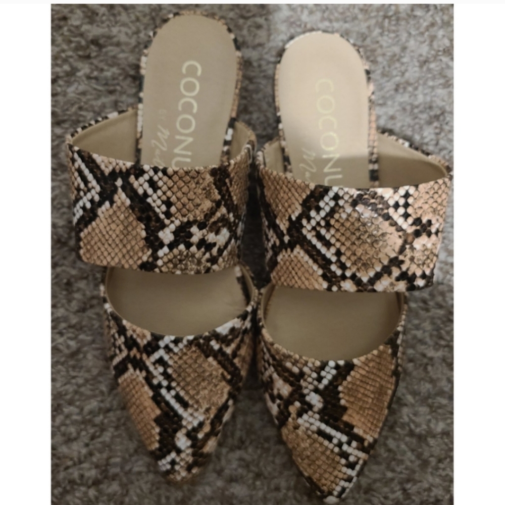 NWOT Mule Snakeskin Slides 6.5 Coconuts by Matisse - Picture 4 of 5